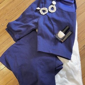Purple two-piece Set with Asymmetrical Skirt